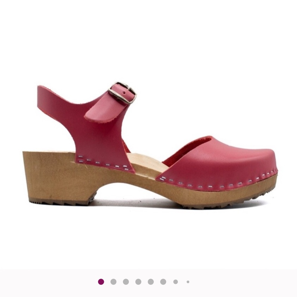 Lotta From Stockholm RED Leather Mules WORN ONCE - LIKE NEW